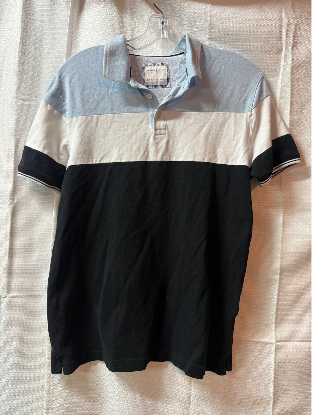 Denim & Flower Ricky Singh Men's Colorblock Polo Shirt Size S